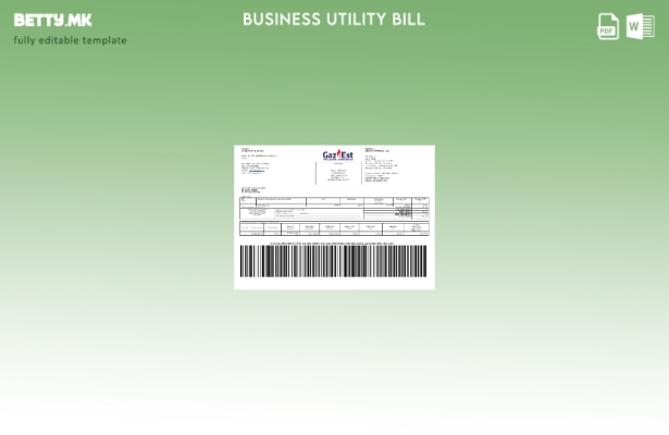 Шаблон за деловна сметка за комунални услуги Gaz Est S.A. во модерен стил
